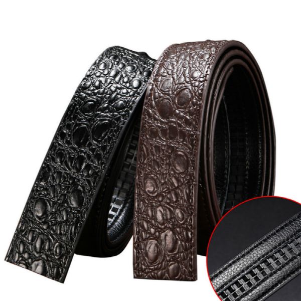 

новый крокодил pattern автоматическая с кожаной и коровьей взрывной мода мужской пояс с молодёжная модные брюки мужские пояса 3.4cm, Black;brown