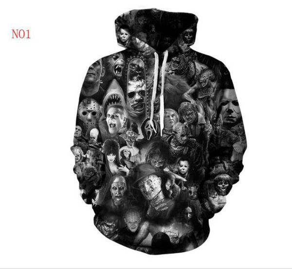 

2020 luxury designer hoodies for men sweatshirts 3d skulls pattern lovers mens coats hooded hoodie clothing s-5xl wholesales, Black