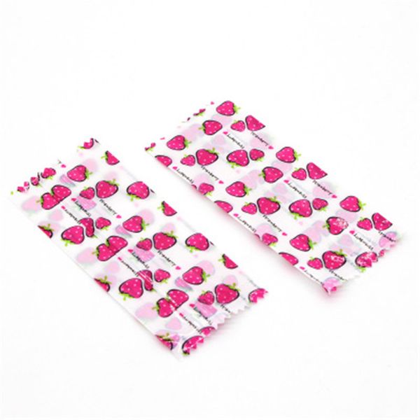 

200pcs/lot candy packaging wrapper strawberry pattern frosted homemade nougat candy bag party wedding decoration sugar paper