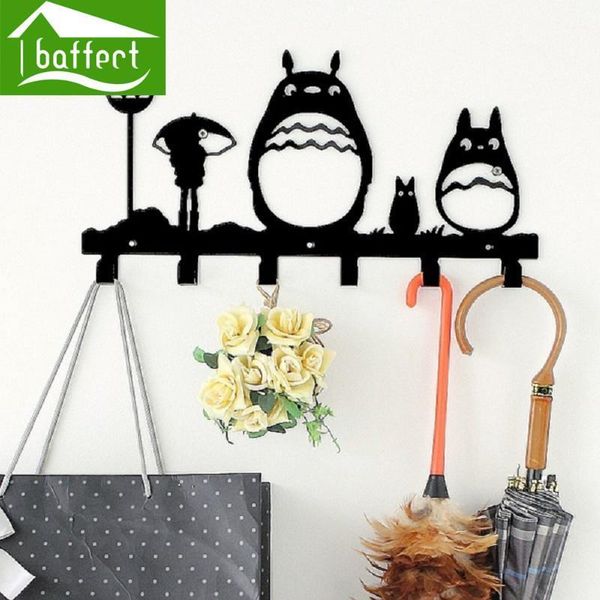 

тоторо творческий металл пальто крючки стены декоративные крючки для ключей, сумка для шкаф крышки шаржа одежд вешалки 6