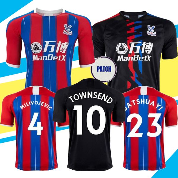

new 19 20 crystal soccer jersey palace zaha 2019 2020 milivojevic townsend sakho benteke batshuayi football shirts maillot mens uniform, Black;yellow