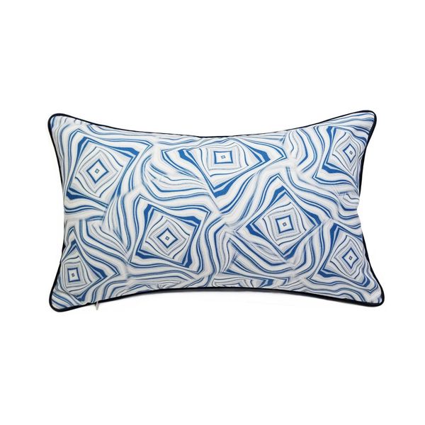 

fashion modern printed blue abstract waist pillow case 30x50cm home living deco sofa car living chair lumbar cushion cover sell by piece