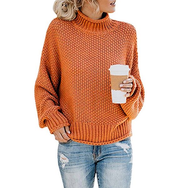 

fashion turtleneck thick womens sweater solid jumper 2019 fashion loose sweater women knitted pullovers pull femme hiver, White;black