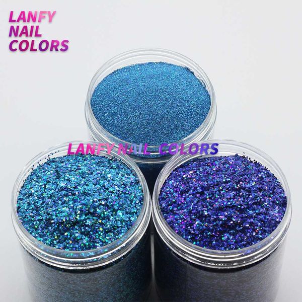 

yca4407 blue purple laser glitter nail art glitter flakes sparkly for christmas decoration, Silver;gold