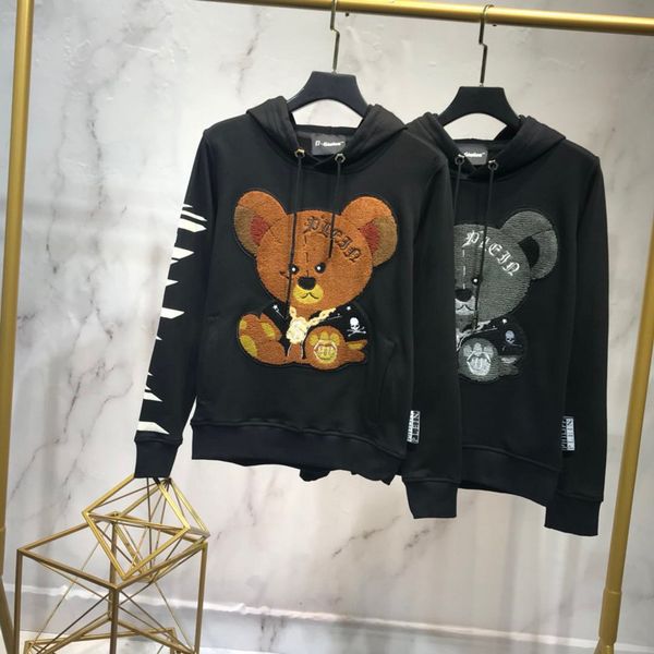 

Sweat hirt with bear pattern comfortable hoodie brown grey ize m 3xl lovely men hoodie brand de igner hooded luxuy