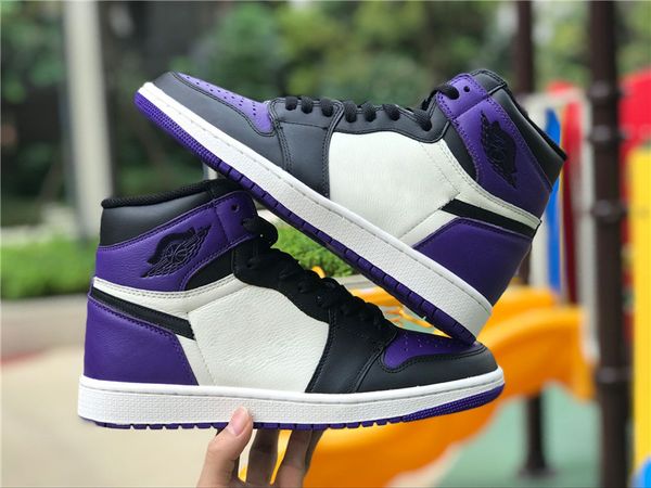 

2018 выпущено аутентичные 1 high og court purple 1s баскетбольная обувь для мужчин спортивные кроссовки с оригинальной коробкой 555088-501