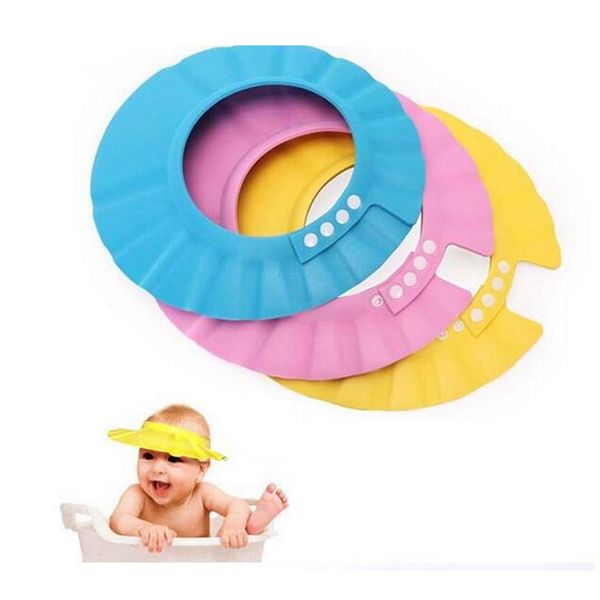 

1 pcs/ lot baby kid adjustable soft shower cap hat protect baby from shampoo water for baby kids shampoo bath cap