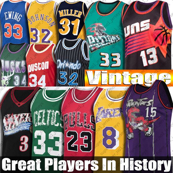 

vintage michael jersey ray vince allen carter iverson jersey steve larry nash bird jerseys oneal grant barkley hill miller rodman basketball, Black;red