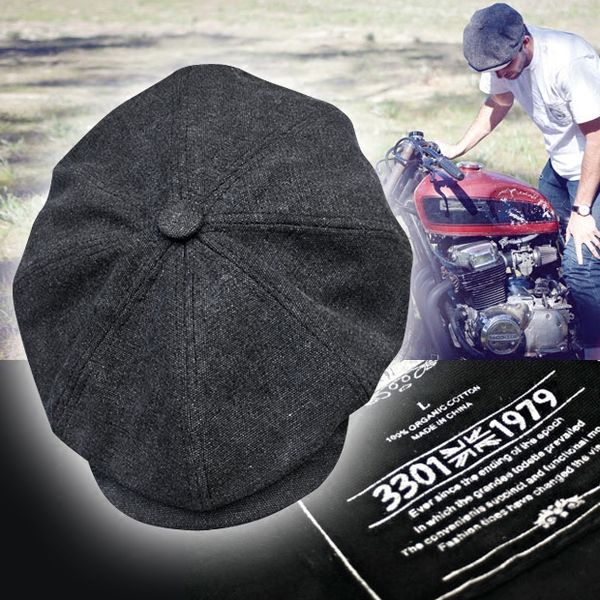 

men's and women's spring and autumn outdoor octagonal hat painter hat retro locomotive english wide brim cap, Blue;gray