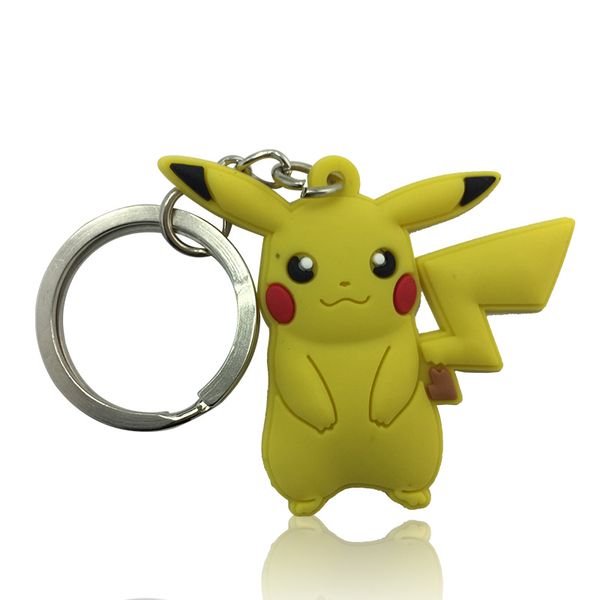 

moq=30pcs key chains cute cartoon soft key ring pvc anime figure keychain car key holder fashion accessories wholesalers as kids favor gift, Silver