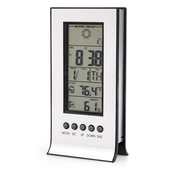 

stylish multifunctional digital wall clock led alarm clock digital alarm button cell weather date display teens humidity