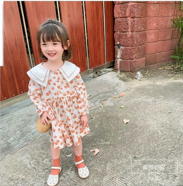 

girls dress printed dress children's wear wholesale spring 2020, Red;yellow