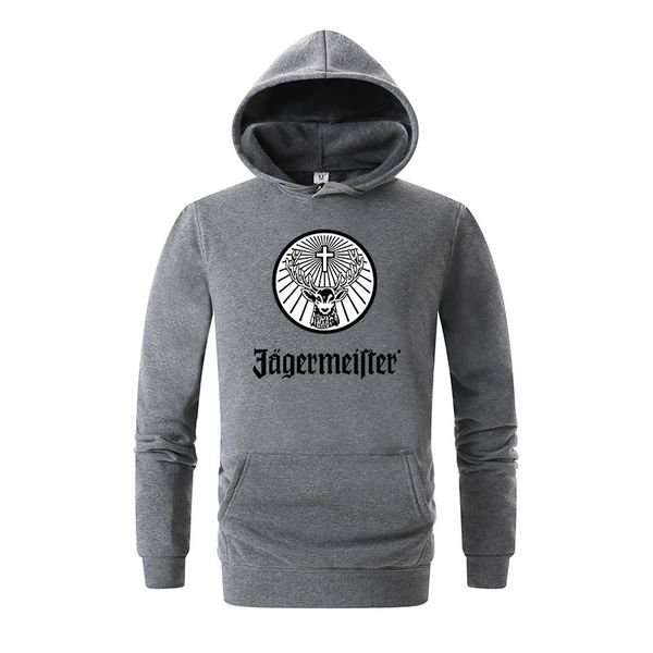 

brand men's jagermeister print fleece hoodies sweatshirts winter hip hop swag sweatshirts hoodies women hoody clothes 3d, Black