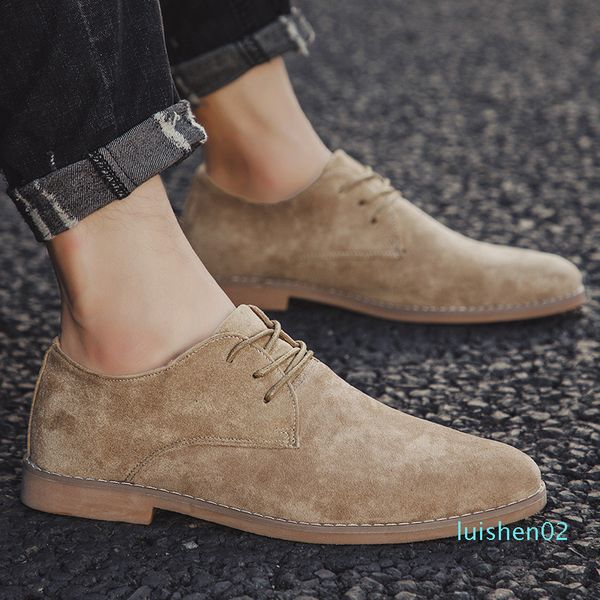 

2019 men shoes england trend casual shoes male suede oxford wedding leather dress shoes men flats zapatillas hombre plus size 46 l02, Black