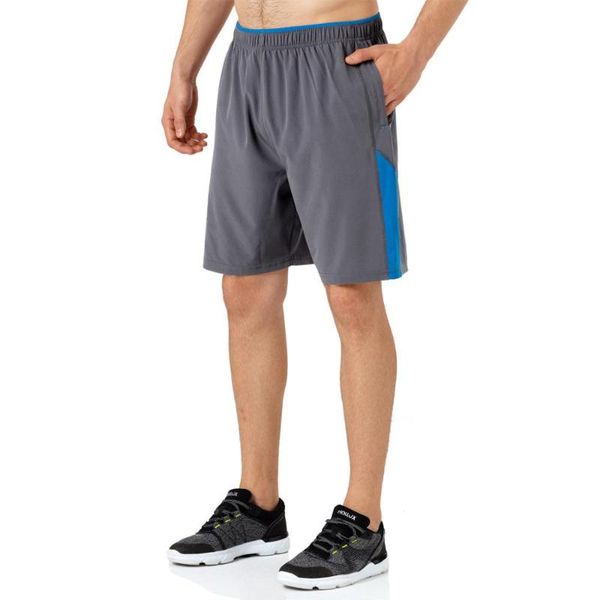 

running shorts men training summer quick dry fitness gym sport with pocket loose workout jogger, Black;blue