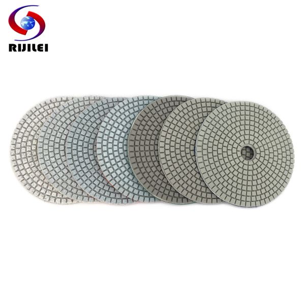 

rijilei 10pcs/set 5inch white diamond polishing pad 125mm wet polishing pads for stone concrete floor hc15