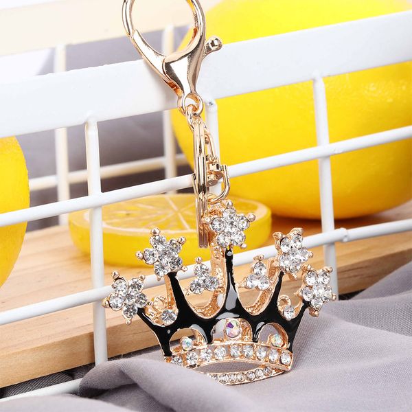 

1Pc Elegant King Crown Rhinestone Keychain Charm Purse Bag Pendant Key Chain Women Delicate Key Accessories