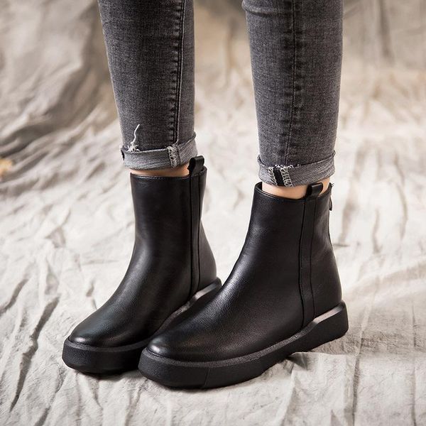 26 Unie Pop Bellebeast Cheville Bottes Dames Conception Acheter Bottines De78 Martin Lucky2019 Cuir Fourrure Rétro Courtes Du Couleur Talon Plat nkOPX80w