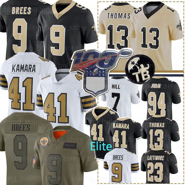 

9 drew bree jer ey 41 alvin kamara new orlean 7 tay om hill aint 13 michael thoma 94 cameron 23 mar hon lattimore football jer ey, Black;red