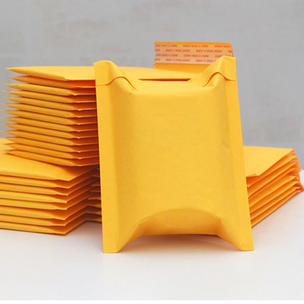 

5pcs/lot 9 sizes yellow kraft paper bubble bag mailers padded shipping envelope with bubble waterproof mailing courier bag
