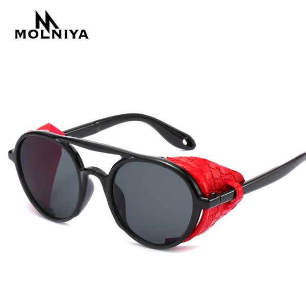

men women steampunk goggles sunglasses retro shades uv400 vintage glasses, White;black