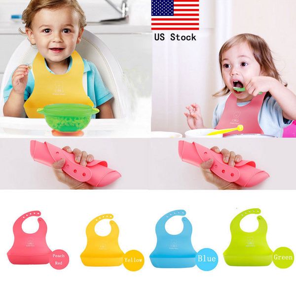 

baby kids silicone stereo bib adjustable waterproof bibs pick rice pocket cartoon bib stereo