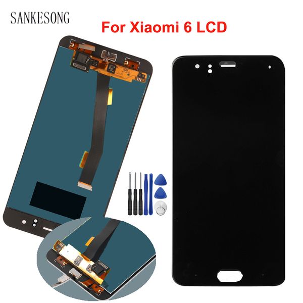 

для xiaomi 6 mi6 жк-дисплей с сенсорным экраном с отпечатков пальцев кнопка датчик дигитайзер экрана панели стекла замена для xiaomi mi6