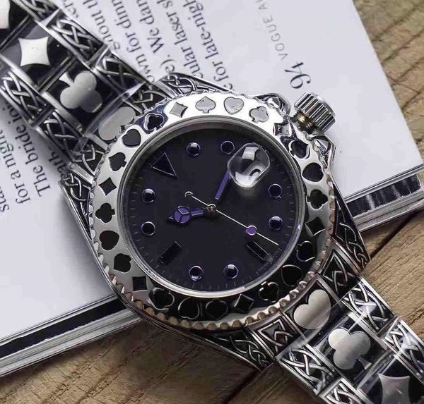 

2020 male automatic wristwatch, card engraving pattern automatic import machine core 316 fine steel buckle, Slivery;brown