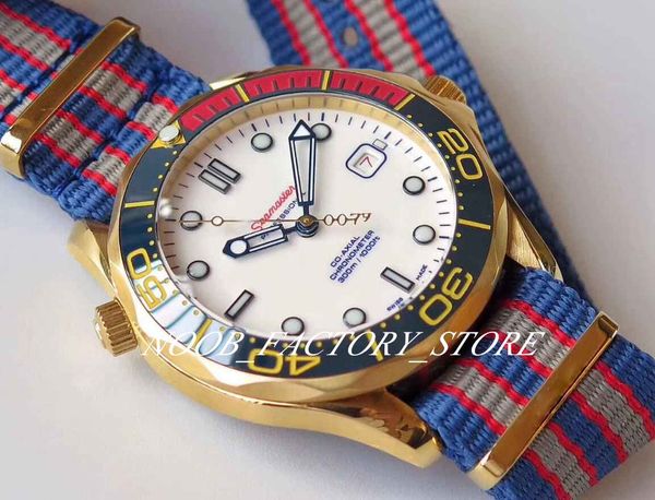 

luxury urf 300m diver 007 series unidirectional rotating gold stainless steel 41mm cal. 2507 automatic movement wristwatches men watch, Slivery;brown