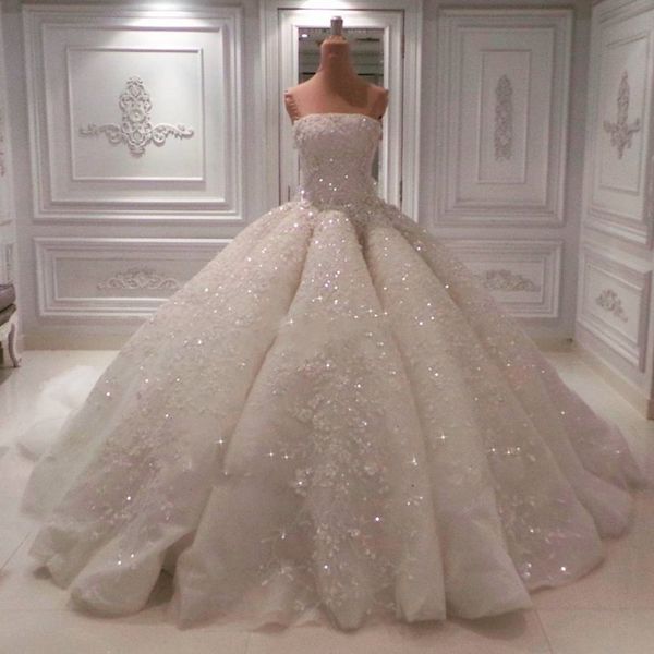 

robe de mariee ball gown wedding dresses real images vestidos noiva saudi arabic appliques beaded trouwjurk backless plus size bridal gowns, White