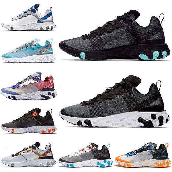 

2019 react 55 black white green total orange jogging undercover x react element 87 mens running shoes orange grey sail 55s tennis shoes