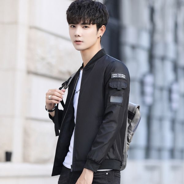 

men's куртки новый стиль корейский стиль slim fit baseball равномерное куртка мужская, Black;brown