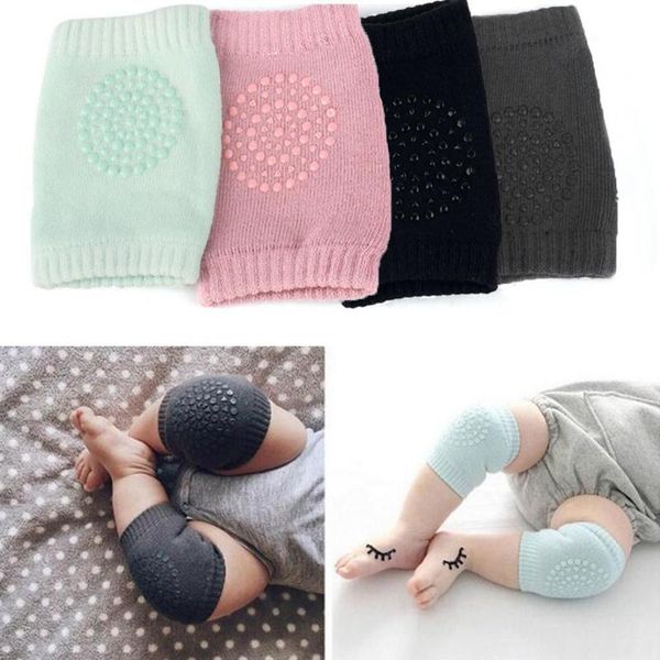 

baby kids knee pads crawling anti - slip safety here support as legs warm pair knitted pad soft and comfortable baby socks, Pink;yellow