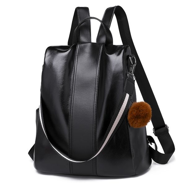 

classic female backpack fashion korea casual women pu leather back pack cross shoulder school bags