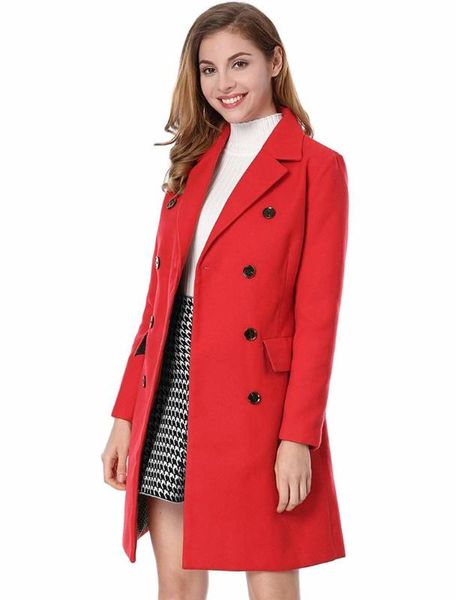 

zogaa spring autumn long wool coats office lady double breasted coats elegant korean blends jacket solid slim fit overcoat, Black