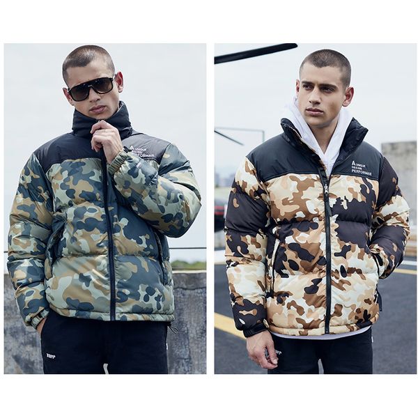

mens designer down luxury parkas new arrival spliced camouflage coat mens yonth casual activel outdoor jackets men clothing down coat, Black