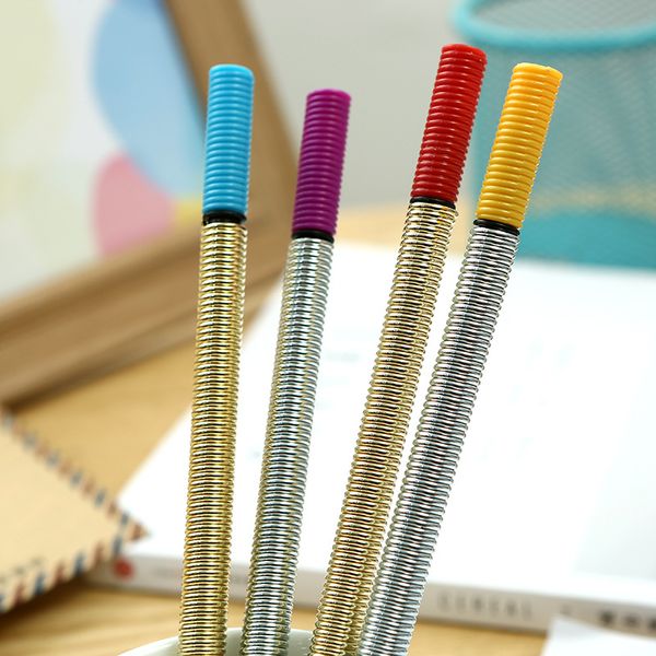 

1pc creative black gel pen iron armÂ handle pen refill rod black ink school stationery office writing tool