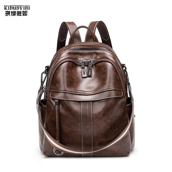 

anti theft backpack women leather travel backpacks ladies bagpack purse vintage back pack bag school bags for teenage girls