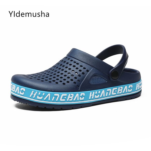 

summer men's home slippers male garden shoes beach sandals mules antiskid bathroom slipper waterproof men's casual sandals, Black