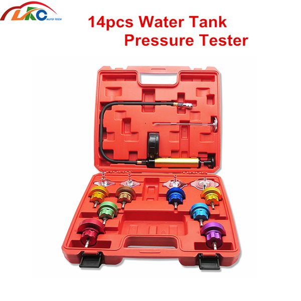 

dhl 14pcs water tank universal radiator pressure tester tool kit leakage detector nylon material cooling system testing tool