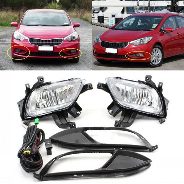 

автомобиль oem передний бампер противотуманные фары свет полный комплект / 1set подходит для kia cerato 2013-2016