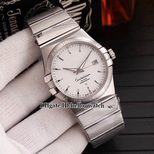 

new steel case date white dial 123.10.38.21.02.001 miyota 8215 automatic mens watch stainless steel bracelet gents watches hello_watch, Slivery;brown