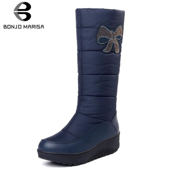 

bonjomarisa clearance sale women winter warm plush shoes woman mid-calf snow boots women winter thick fur shoes woman 35-44, Black