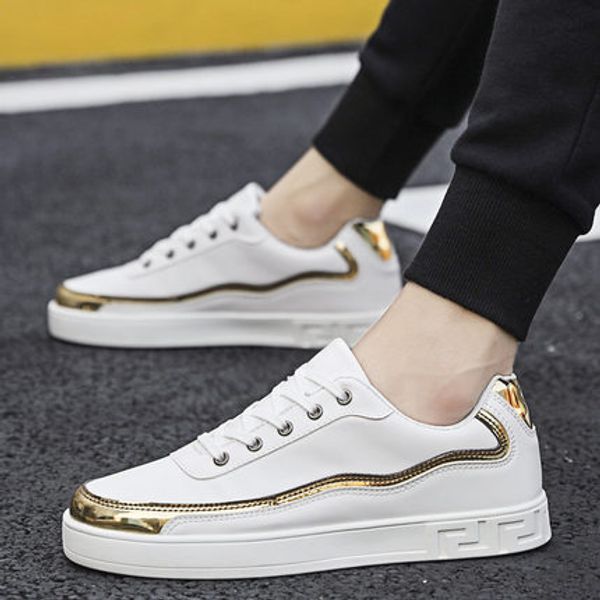 

special 2019 new autumn small white men's korean version of fashion shoes web celebrity men's casual white shoes, Black