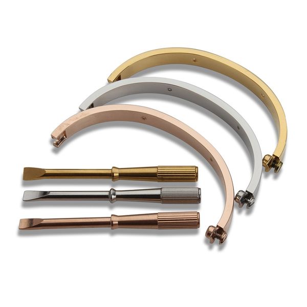 

известный титановые стали горизонтальный винт любовь браслеты браслеты женщины мужчины, пара ювелирных изделий винт браслет femme pulseira, Black