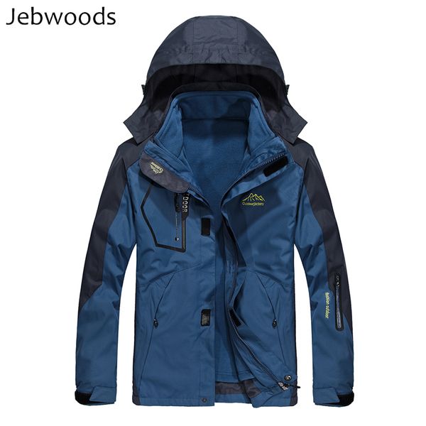 

men winter jacket windbreaker waterproof thick fleece hooded warm parka coat male windproof two jackets in one plus size 7xl 8xl, Tan;black