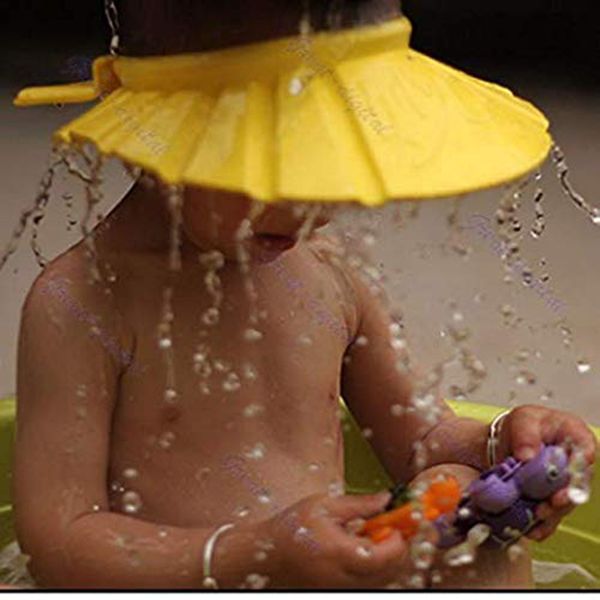 

adjustable baby bath cap eva visor safe shampoo shower bathing protection hat set