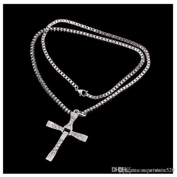 

2019 fashin форсаж 6 7 жесткий актер доминик торетто / крест ожерелье кулон, подарок для вашего друга, Silver