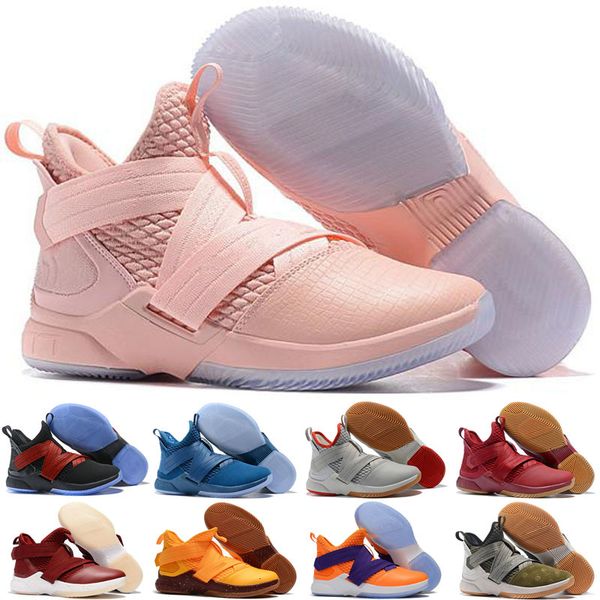 

new arrival basketall shoes lebron soldier 12 shoes for kids men sneakers blue bred camo black red xii svsm agimat