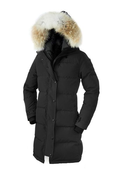 

classic style 2020 canada women goose shelburne down jacket outdoors fur down jacket thick warm windproof goose down coat hooded jacket, Black